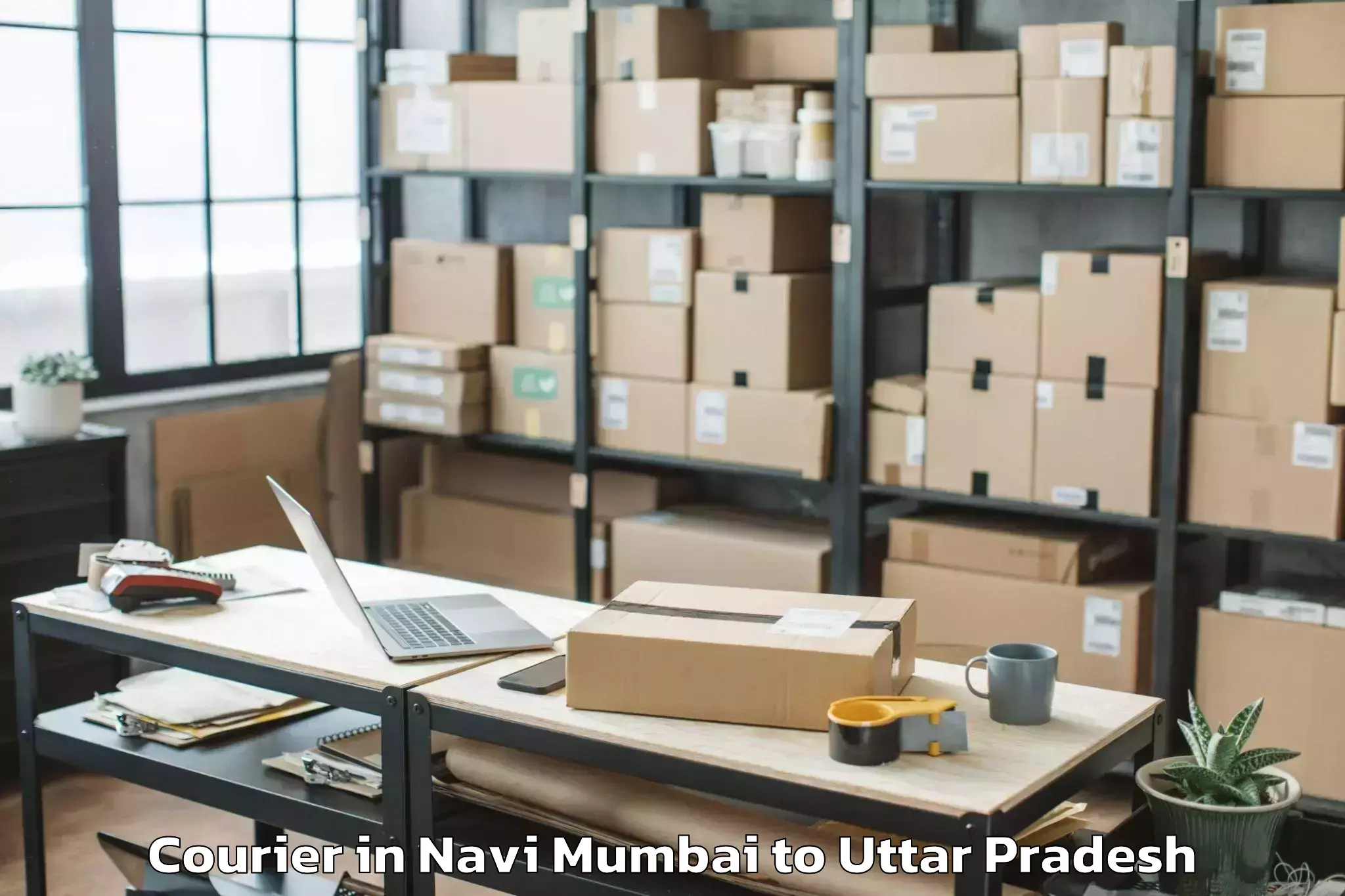 Easy Navi Mumbai to Belthara Road Courier Booking